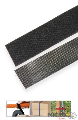 Лента-липучка двухсторонняя Velcro [20мм х1м] ЧЕРНЫЙ полимер 3023103 фото
