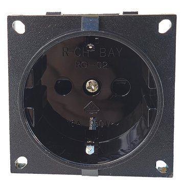 Розетка мережева RG-02-50 wiht hole h=4-4.5mm 16A 250V Black 3051980 фото