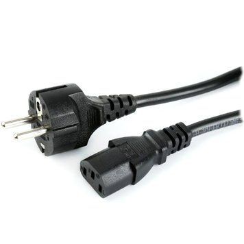 Кабель живлення H05VV-F 3x0.75mm2 Cu 1.8m чорний C13->пряма вилка 3045284 фото