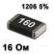 Резистор SMD 16R 1206 5% 3002261 фото
