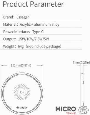 Бездротове зарядне пристрій Qi 15W Wireless Charger чорне 3044461 фото