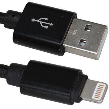 Кабель USB 2.0 AM/Apple Lightning 1.0м чорний, діам. 4.5мм 3036942 фото