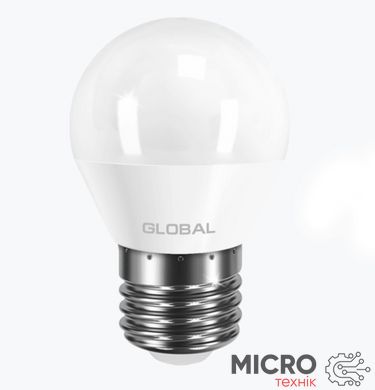 Лампа світлодіодна GLOBAL LED G45 F 5W 4100K 220V E27 AP 3007606 фото