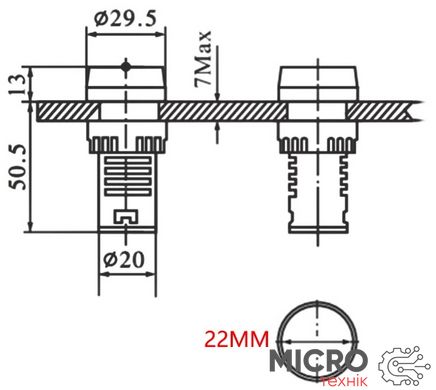 Буззер щитовой AD16-22sm-Y 220vac Желтый 3039693 фото