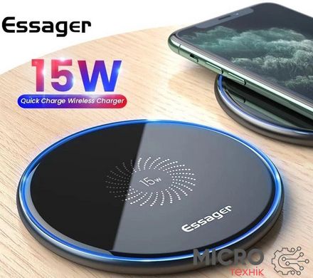 Беспроводное зарядное устройство Qi 15W Wireless Charger черное 3044461 фото