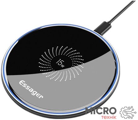 Бездротове зарядне пристрій Qi 15W Wireless Charger чорне 3044461 фото