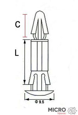 Стойка монтажная RS6 L=6,1мм пластиковая с защелками 3011450 фото