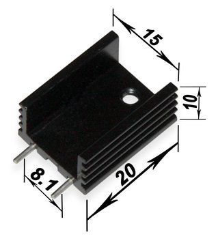 Радиатор алюминиевый 20*15*10мм K20 radiator heatsink TO-220 with pins 3022449 фото