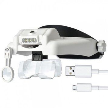 Бинокулярные лупы очки Magnifier 82000MC 1,5x-11,5x мощная Led-подсветка на аккумуляторе! 500048466 фото
