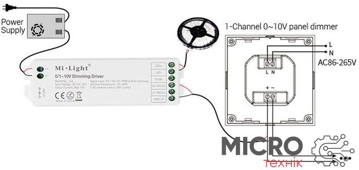Панель управления L1 Mi-Light диммер 0-10V 15854 фото