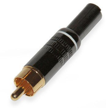 Штекер на кабель RCA HY1.1233 позолоч. черный/белый 3024633 фото