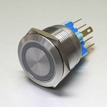 Кнопка антивандальна GQ22F-11em Жовте підсвічування 12v AC/DC 3031153 фото