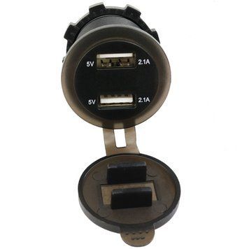 Зарядное устройство для USB YC-A63R 5V 2.1A+5V 2.1A красный индикатор 3047378 фото
