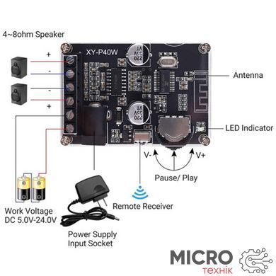 XY-P40W Stereo Bluetooth аудио модуль 16682 фото