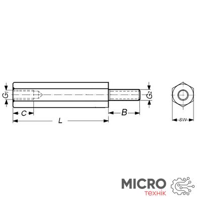 Стойка металлическая TFM-M3x8+6мм 3004344 фото