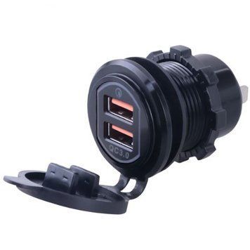 Зарядное устройство USB YC-A89KR Dual QC3.0 красная подсветка 3047374 фото