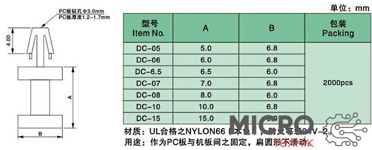 Стійка монтажна DC-6 L=6мм White 3043759 фото