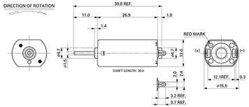 Двигатель электрический WFF-050SH-11180, 5-12V, 34-52mA, 7000-17000rpm 3040428 фото