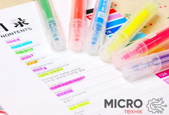 Набор маркеров для выделения текста (highlighter) G-0517Т, 6 цветов, 5мм 3038663 фото