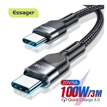 Кабель USB Type-C/ Type-C 2м 100W в обплетенні сірий 3044453 фото