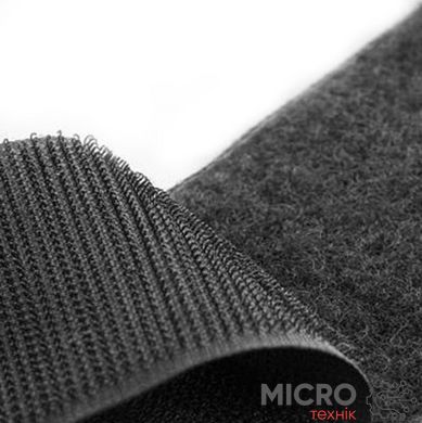 Стрічка липучка текстильна Velcro БЕЗ клейової кулі [25мм х1м, пара] ЧОРНА 3026344 фото