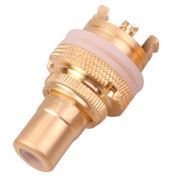 Гнездо RCA HM-489 Gold белое 3040320 фото