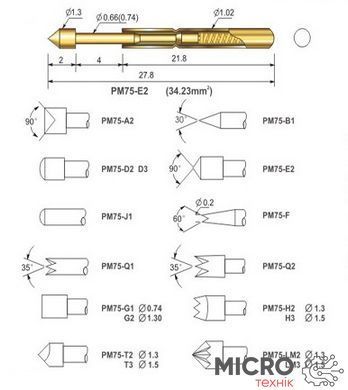 Підпружинений контакт Pogo Pin PM75-E 3031402 фото