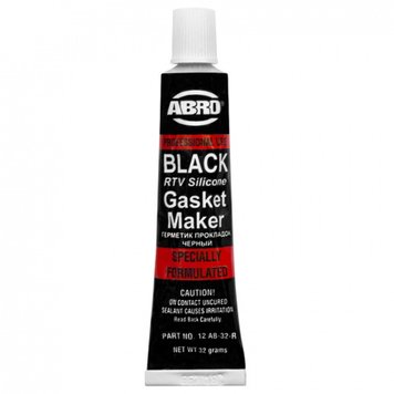 Герметик силіконовий ABRO чорний 12 AB-32-R Black RTV Silicone Gasket Maker 32г 3039310 фото