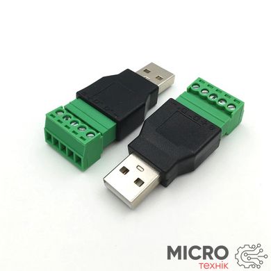 Вилка USB Male тип A с клеммом на кабель 3038955 фото