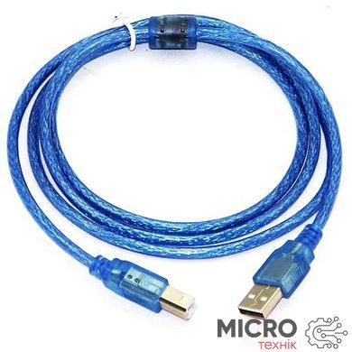 Кабель USB2.0 AM/BM 2.5м синій з фільтром 3038961 фото