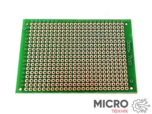 Плата односторонняя макетная 5cmX7cmX1,6mm шаг 2,54мм маска односторонняя 3037375 фото