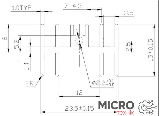 Радіатор алюмінійовий 25*23*15MM TO-220 aluminum heat sink 3020657 фото