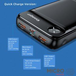 PowerBank 20000 mAh QC3.0 PD ES-D016 Fast Charge черный 3045148 фото