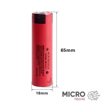 Акумулятор Li-ion SANYO NCR18650GA MH12210 3500mAh 3.7V б/захисту 10A 3045448 фото