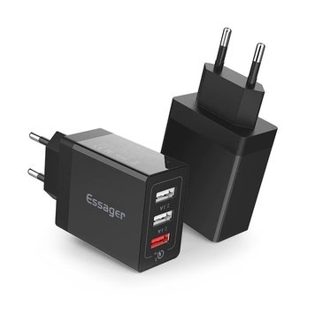 Зарядний USB QC3.0 Quick Charge 3xUSB 30W 5V/9V/12V чорний 3040434 фото