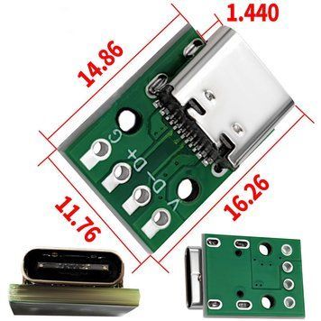 Плата друкована з роз'ємом USB Type-C 4pin female CN-05-13 3049037 фото