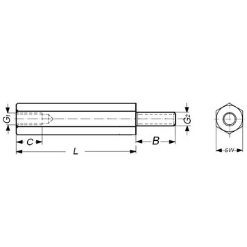 Стійка металева TFM-M3x10+8мм 3001202 фото