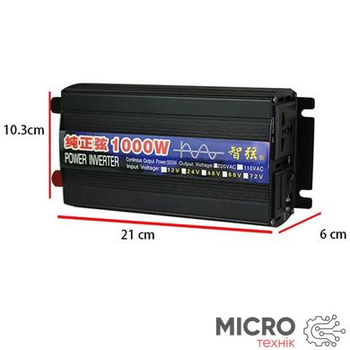 Преобразователь 12V-220V 1000W синус 16838 фото