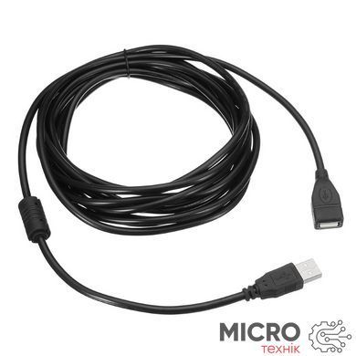Кабель USB2.0 AM/AF, удлинитель 2.5м черный 3035325 фото