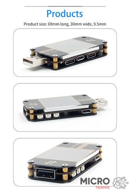USB тестер FNB38 універсальний QC2.0 3.0 4.0 + PD3.0 2.0 3039511 фото