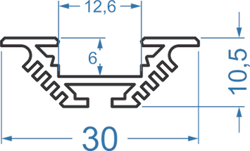 Профіль світлодіодний N1582 (30 х 10,5) мм 1 метр 3006738 фото