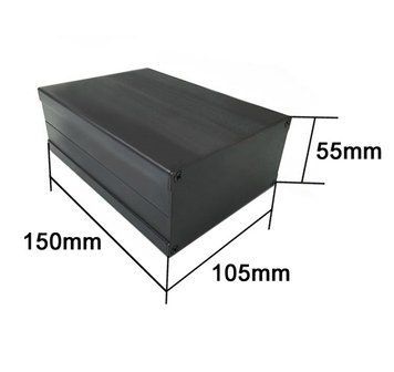 Корпус алюмінієвий 150*105*55мм aluminum profile box BLACK 3032811 фото