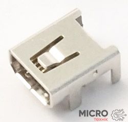 Гніздо USB-MINI-8f 8 контактів SMD на плату кутової 3015385 фото
