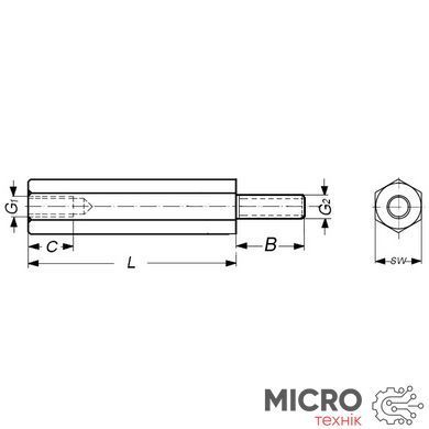 Стійка металева TFM-M3x25+8мм 3042889 фото