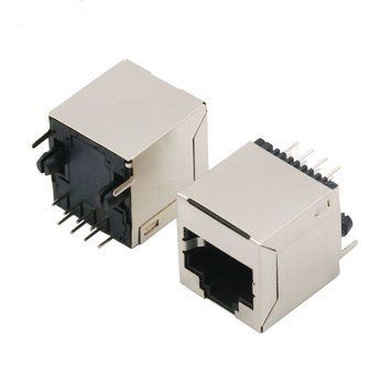 Гнездо 8p8c RJ45 на плату прямое экранир. черное 3048937 фото