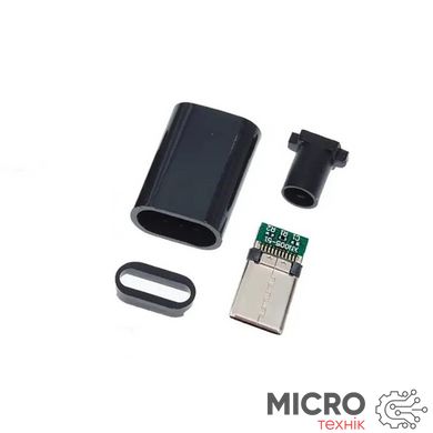 Вилка USB Type-C 4pin в корпусе на черный кабель CN-7-06 3049042 фото