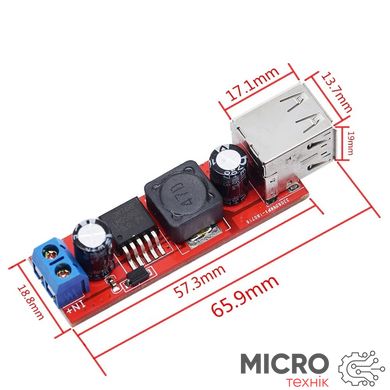 Модуль DC/DC преобразователя LM2596S 3A/7-35V/USB 5V HW-272 3039773 фото