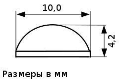 Ніжка гумова KOT1004 d=10.0мм h=4.2мм Чорна 3016213 фото