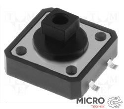 Кнопка тактова TACT 12x12-7.3 SMD квадратний толкальник 3013934 фото