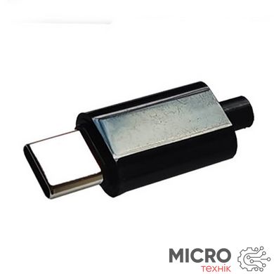 Вилка USB Type-C 4pin у корпусі на кабель чорн. CN-18-07 3049044 фото
